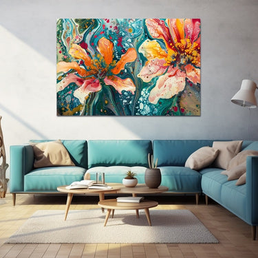 Large Abstract Flower Painting